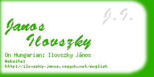 janos ilovszky business card